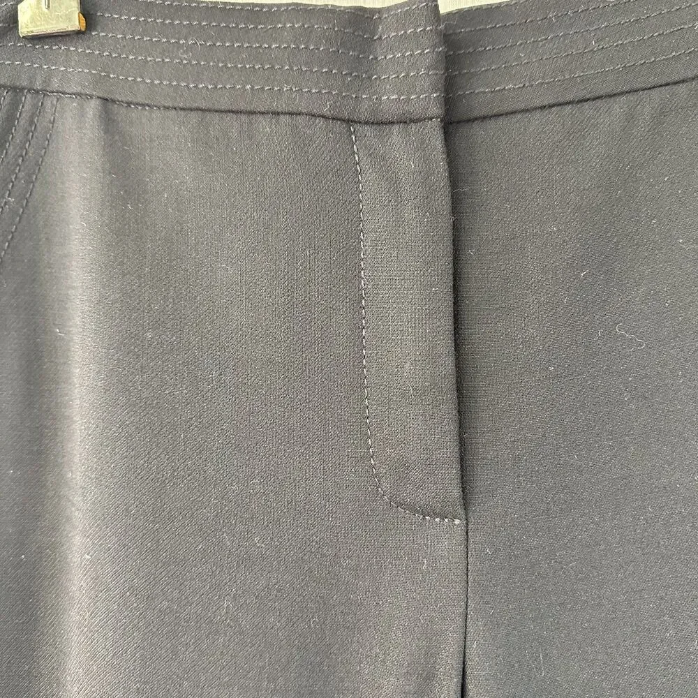Jaeger London Women's Black Wool Flared Pants Sz 10